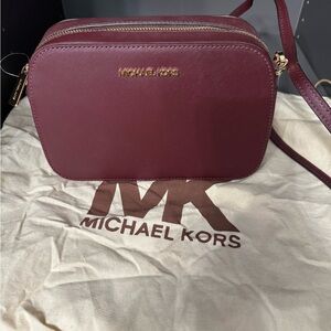 Michael Kors Red Crossbody Bag Saffiano Leather